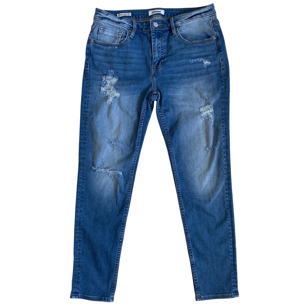 Vigoss Thompson Tomboy Distressed Medium Wash Relaxed Jeans Size‎ 31 VC-P00428A